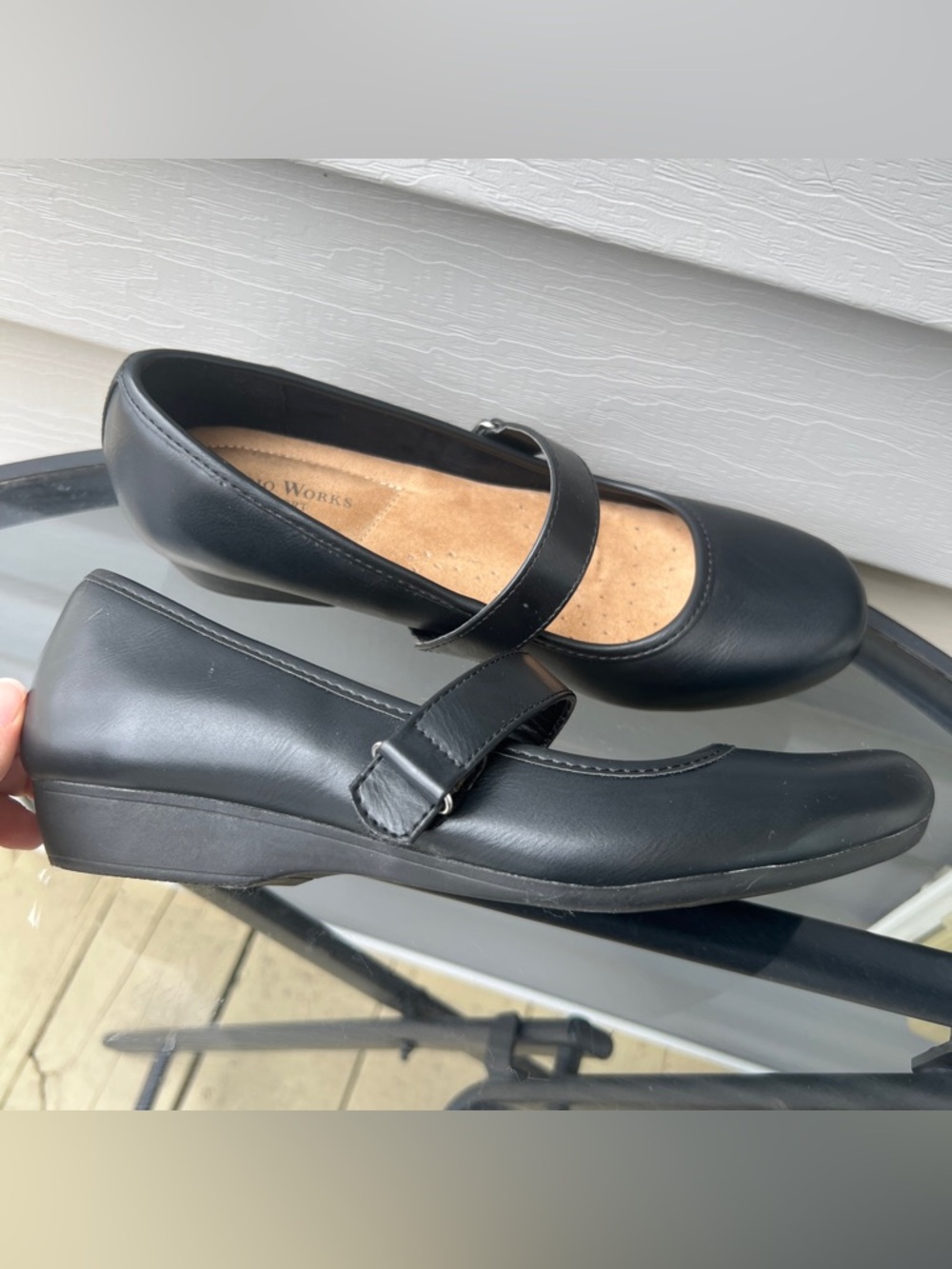 Studio Works Black Flats Mary Jane Strap Soft Girl Style Size 8